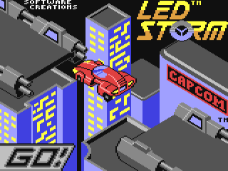 L.E.D. Storm title screen for Commodore 64